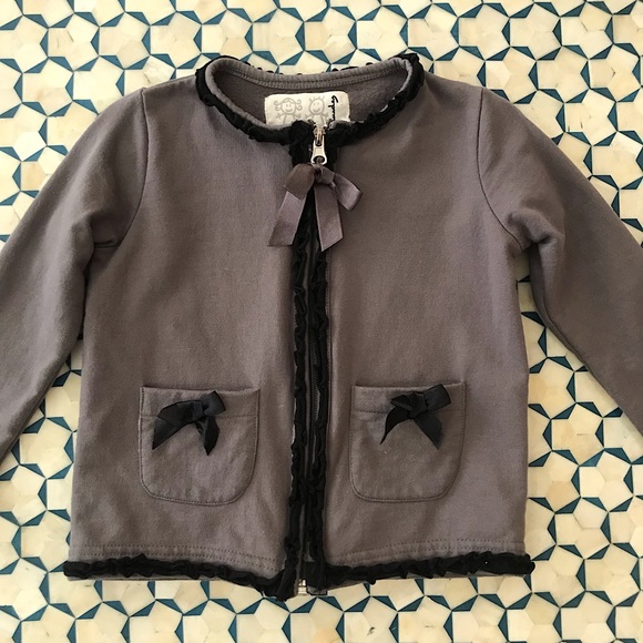 Lourdes Cardigan with Ruffle and Bow Detail size 3 - Picture 2 of 6